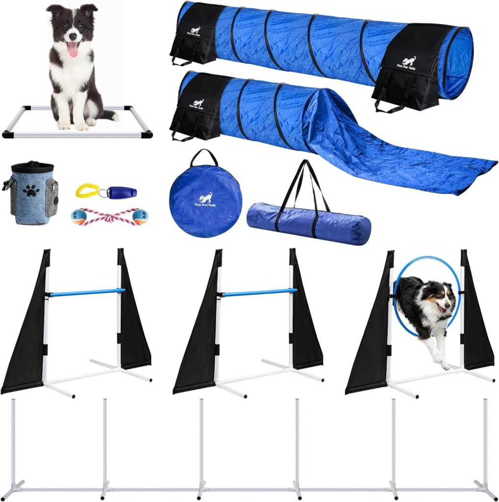 Fun For Tails Premium Dog Agility Training Equipment, Build Any Dog Agility Course, Perfect Agility Training Equipment for Dogs Also Makes A Great Obstacle Course for Dogs! Lots of Fun!